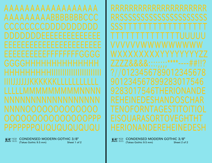 Condensed Modern Gothic Letter Number Alphabet