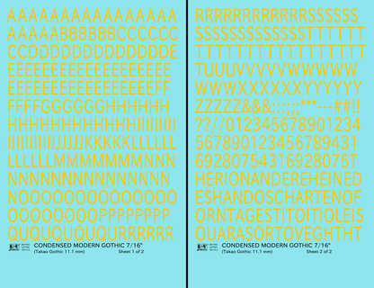 Condensed Modern Gothic Letter Number Alphabet