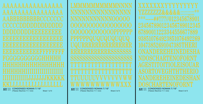 Condensed Roman Letter Number Alphabet