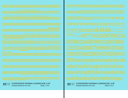 Lowercase Condensed Roman Letter Number Alphabet