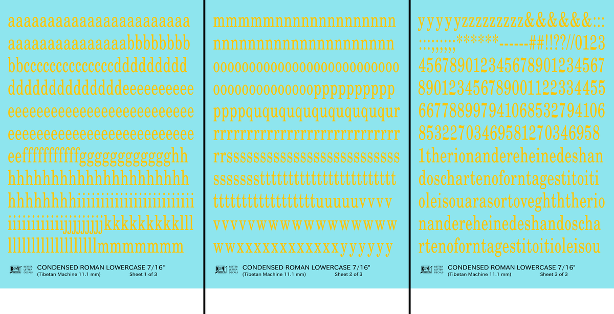 Lowercase Condensed Roman Letter Number Alphabet