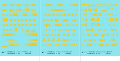 Lowercase Condensed Roman Letter Number Alphabet