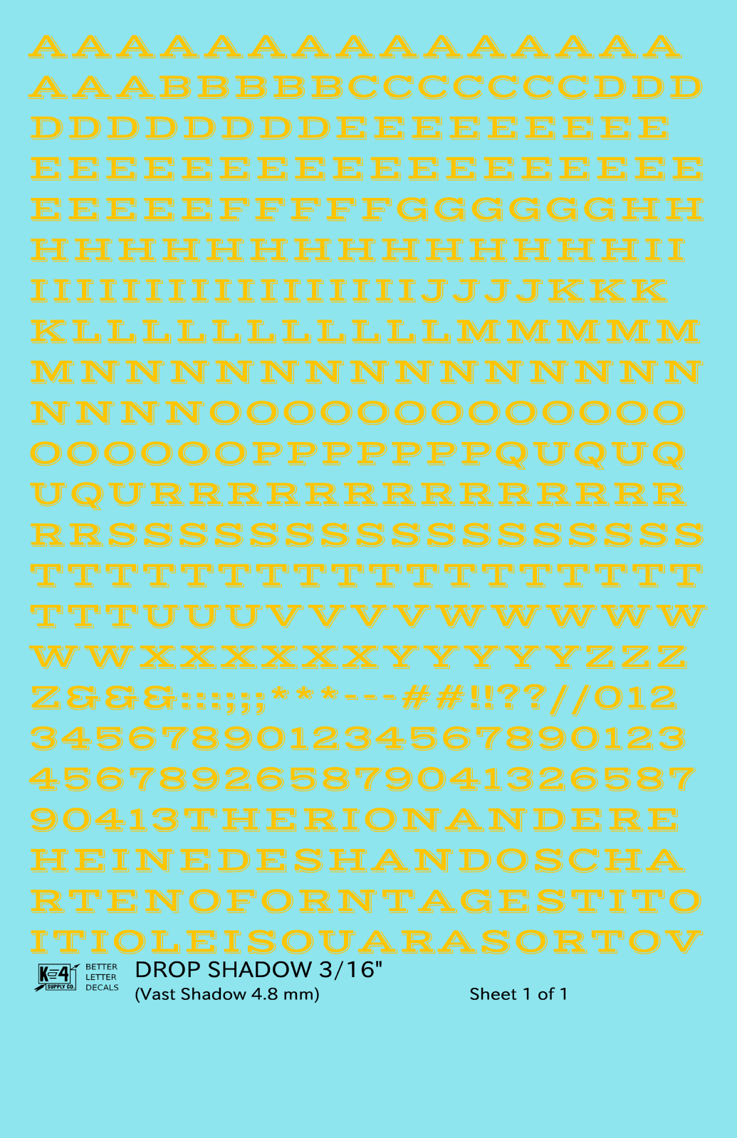 Drop Shadow Letter Number Alphabet