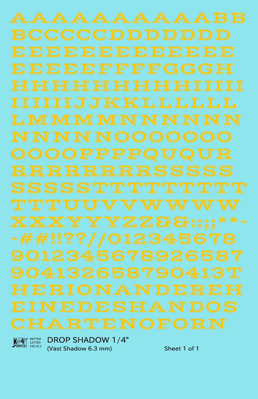 Drop Shadow Letter Number Alphabet