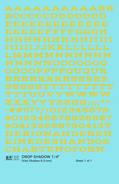 Drop Shadow Letter Number Alphabet