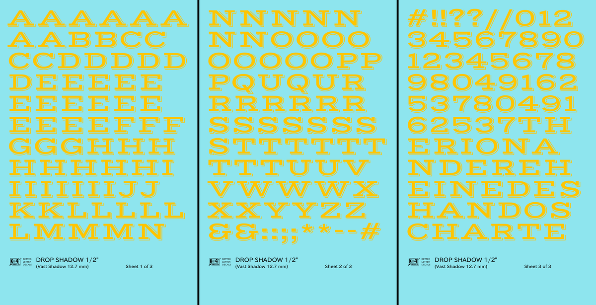 Drop Shadow Letter Number Alphabet