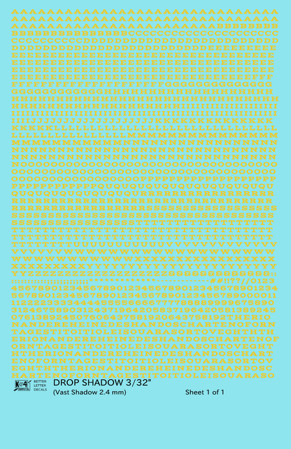 Drop Shadow Letter Number Alphabet