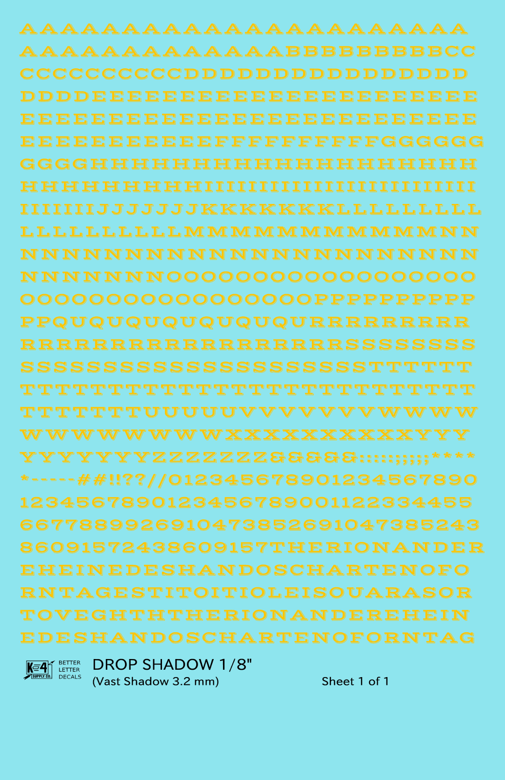 Drop Shadow Letter Number Alphabet