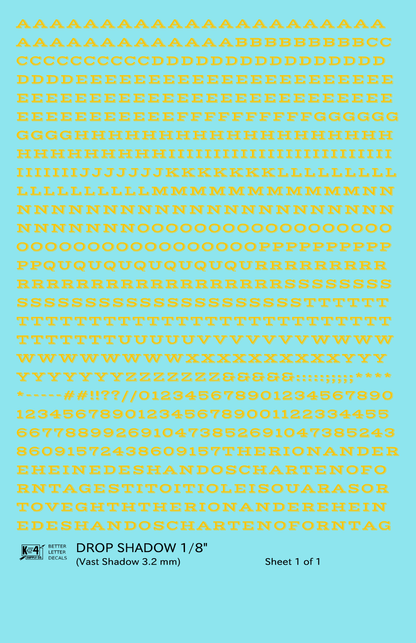 Drop Shadow Letter Number Alphabet