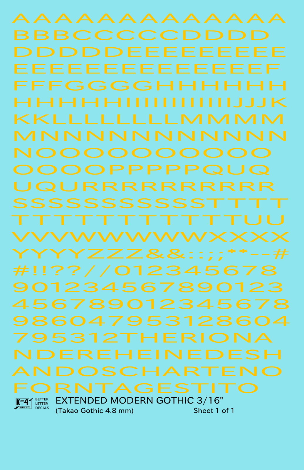 Extended Modern Gothic Letter Number Alphabet