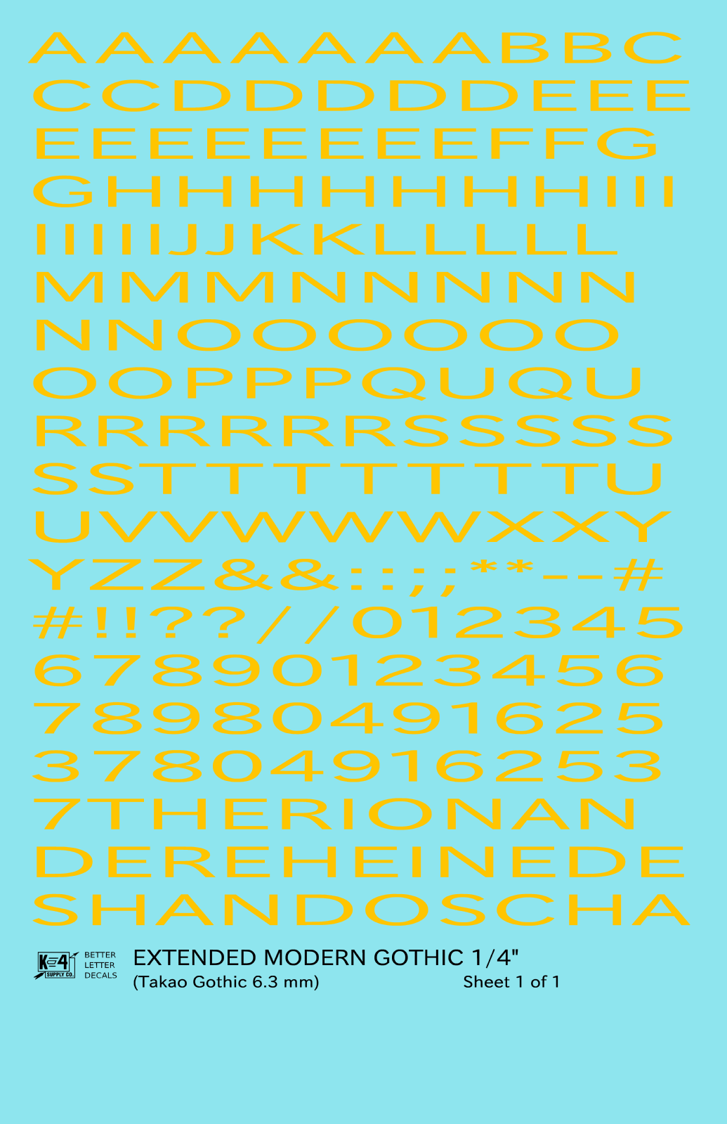Extended Modern Gothic Letter Number Alphabet