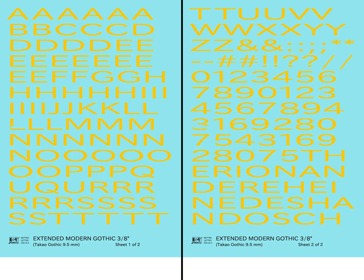 Extended Modern Gothic Letter Number Alphabet