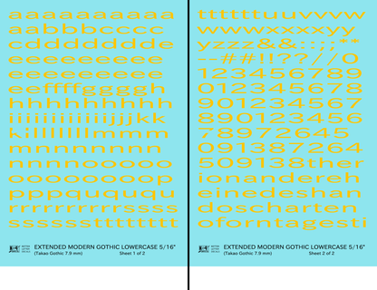 Lowercase Extended Modern Gothic Letter Alphabet