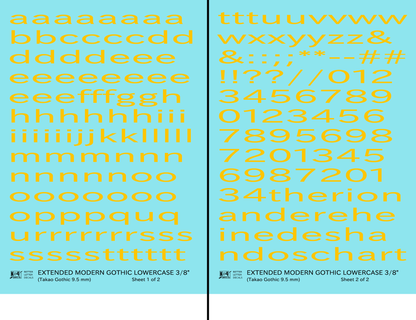 Lowercase Extended Modern Gothic Letter Alphabet