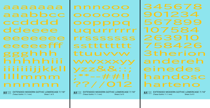 Lowercase Extended Modern Gothic Letter Alphabet