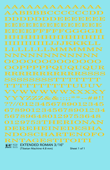 Extended Roman Letter Number Alphabet