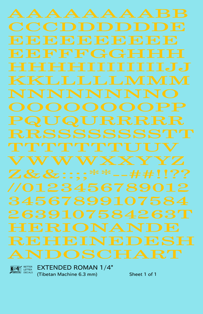 Extended Roman Letter Number Alphabet