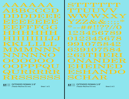 Extended Roman Letter Number Alphabet