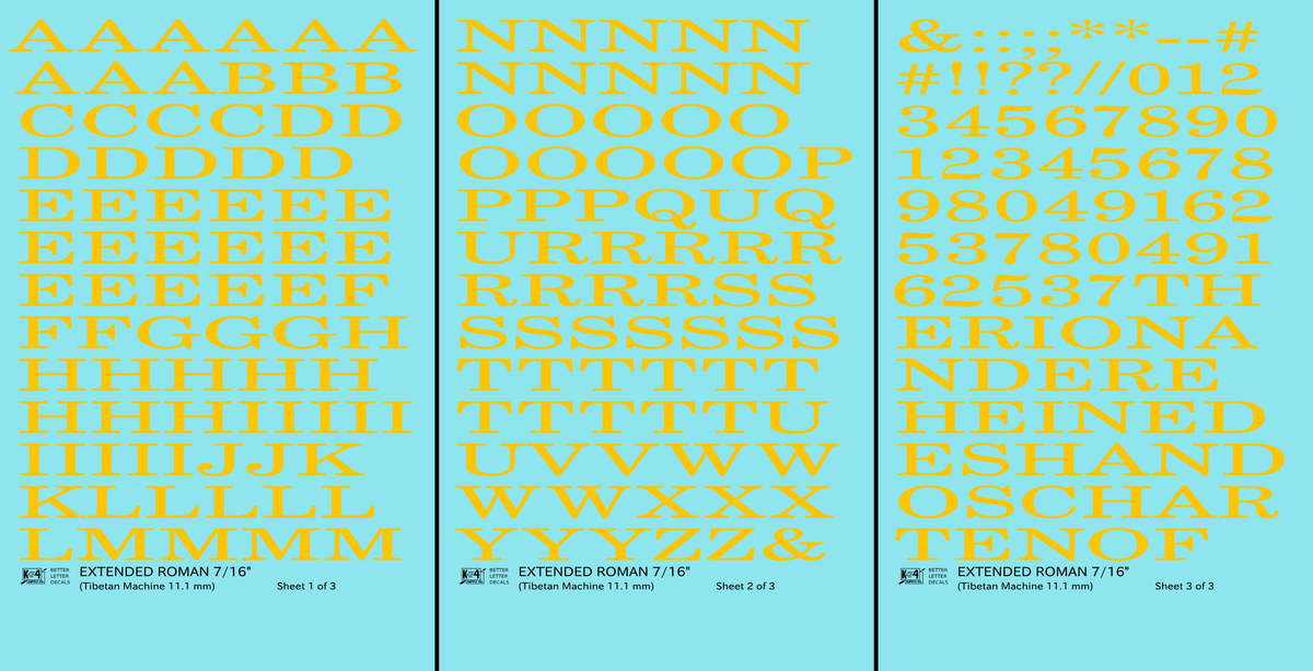 Extended Roman Letter Number Alphabet