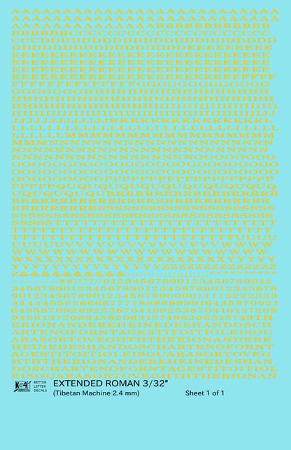 Extended Roman Letter Number Alphabet