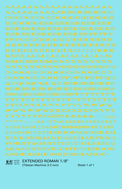 Extended Roman Letter Number Alphabet