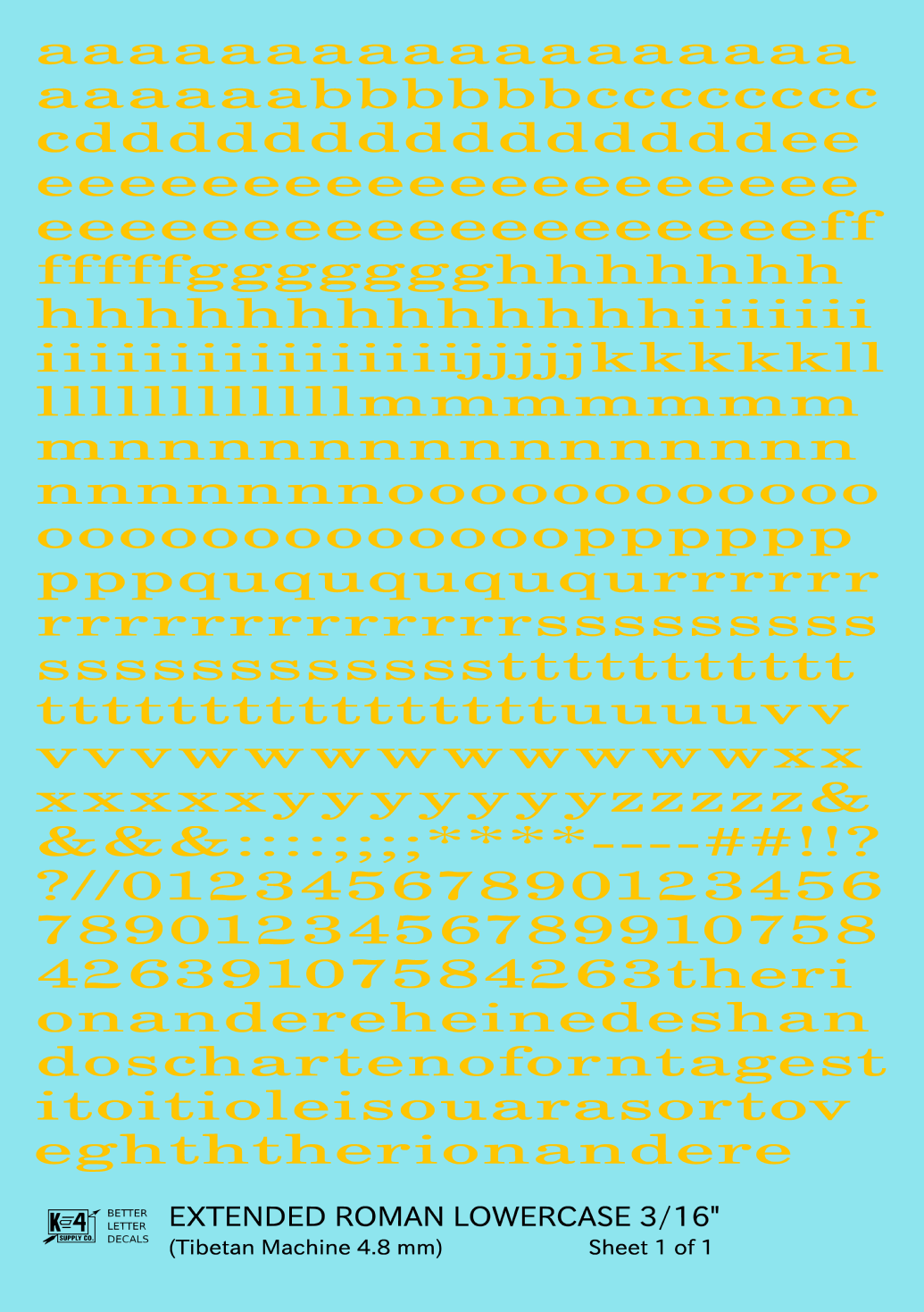 Lowercase Extended Roman Letter Number Alphabet