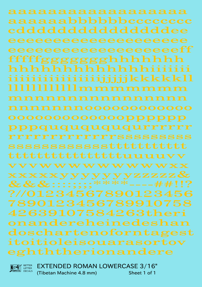 Lowercase Extended Roman Letter Number Alphabet