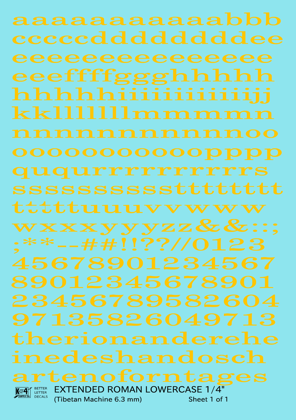 Lowercase Extended Roman Letter Number Alphabet