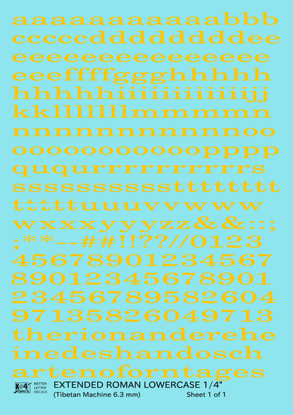 Lowercase Extended Roman Letter Number Alphabet