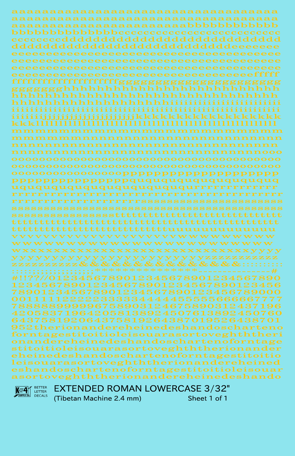 Lowercase Extended Roman Letter Number Alphabet