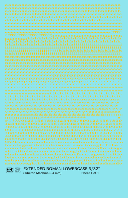 Lowercase Extended Roman Letter Number Alphabet