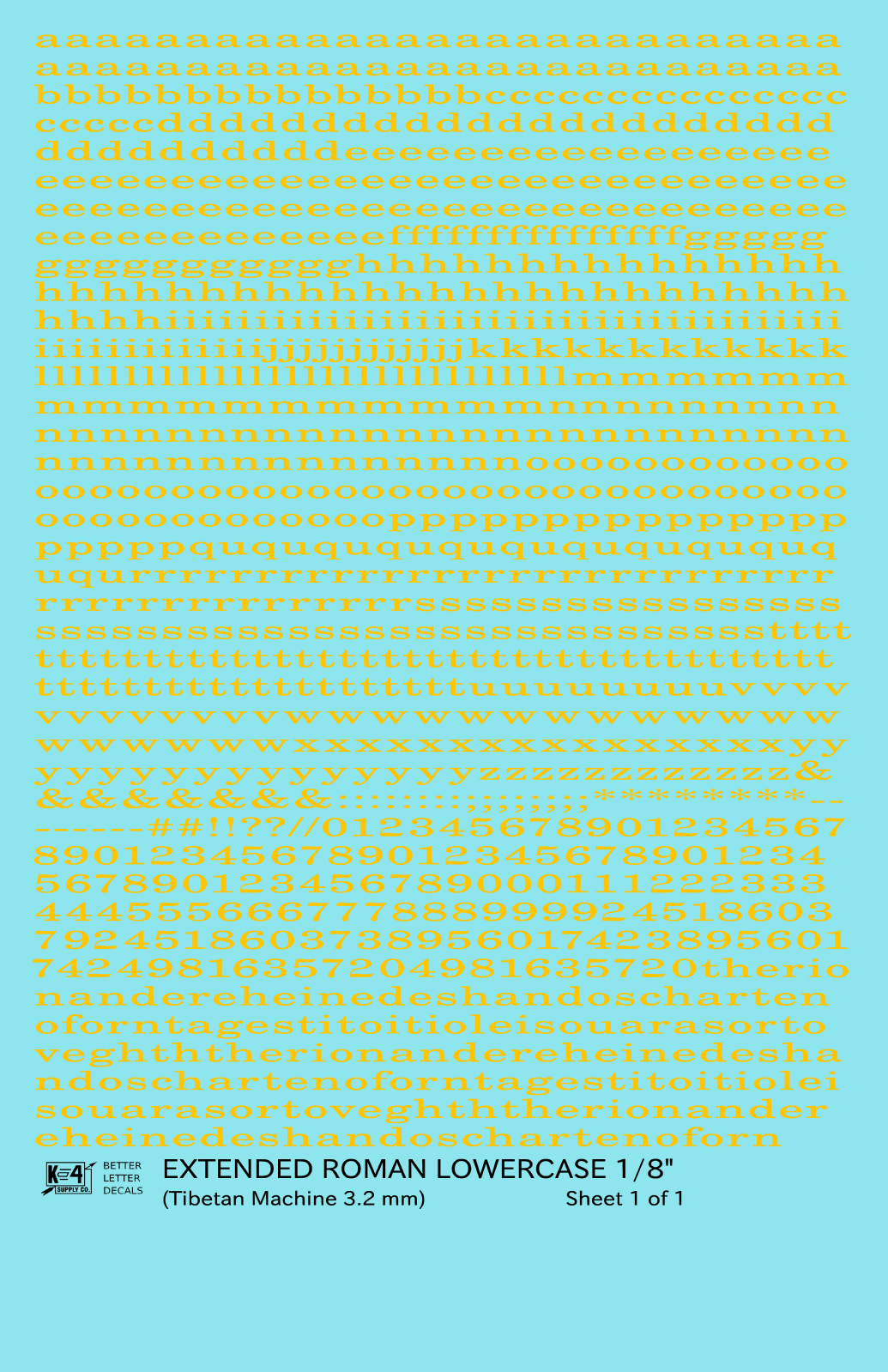 Lowercase Extended Roman Letter Number Alphabet