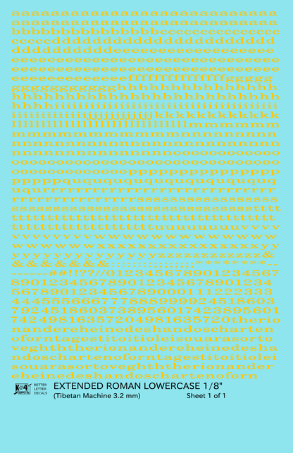 Lowercase Extended Roman Letter Number Alphabet