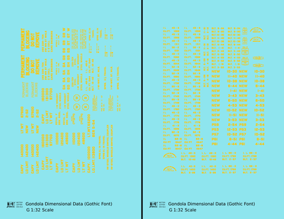 Dimensional and Weight Data Gondola Gothic Font