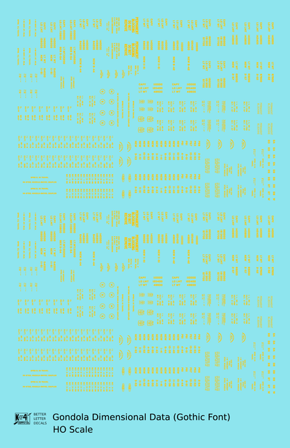 Dimensional and Weight Data Gondola Gothic Font