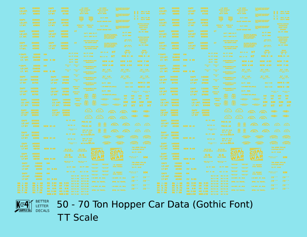 Dimensional and Weight Data 50 To 70 Ton Hopper Car Gothic Font