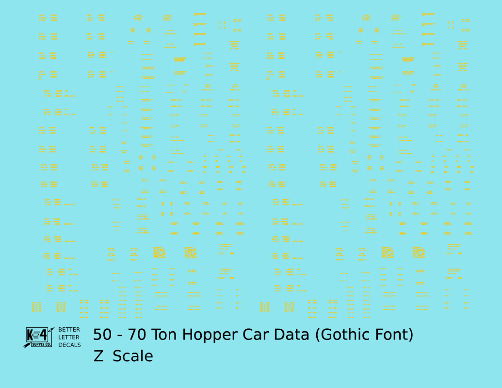 Dimensional and Weight Data 50 To 70 Ton Hopper Car Gothic Font