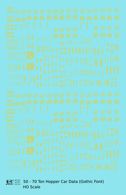 Dimensional and Weight Data 50 To 70 Ton Hopper Car Gothic Font
