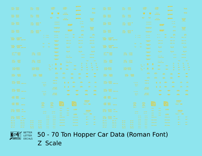 Dimensional and Weight Data 50 To 70 Ton Hopper Car Railroad Roman