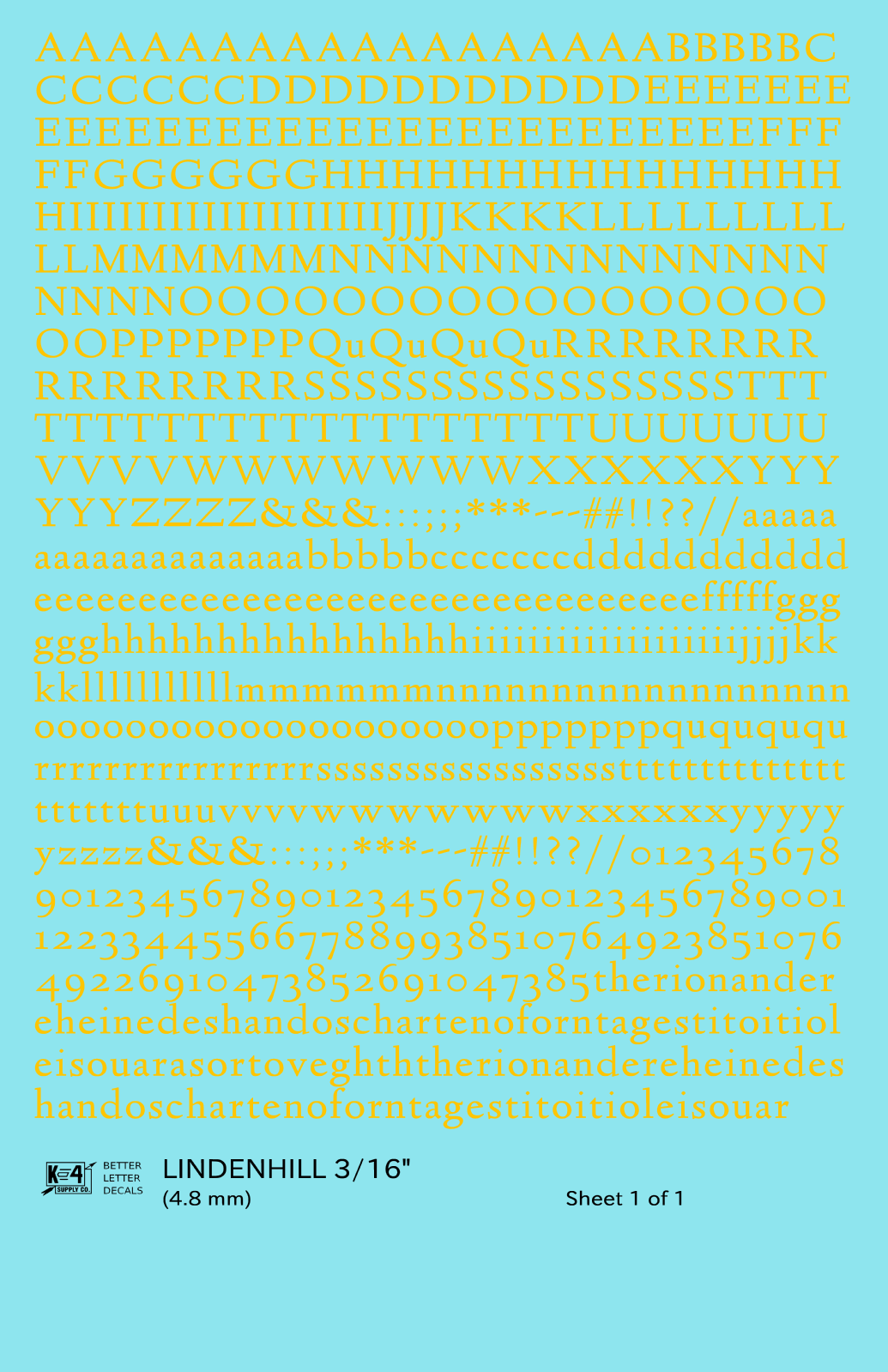 Lindenhill Letter Number Alphabet