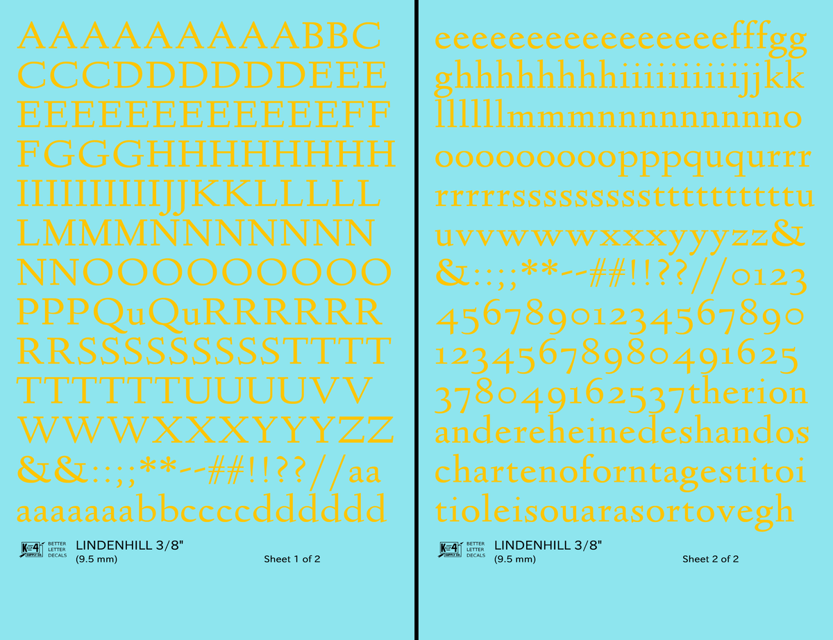 Lindenhill Letter Number Alphabet