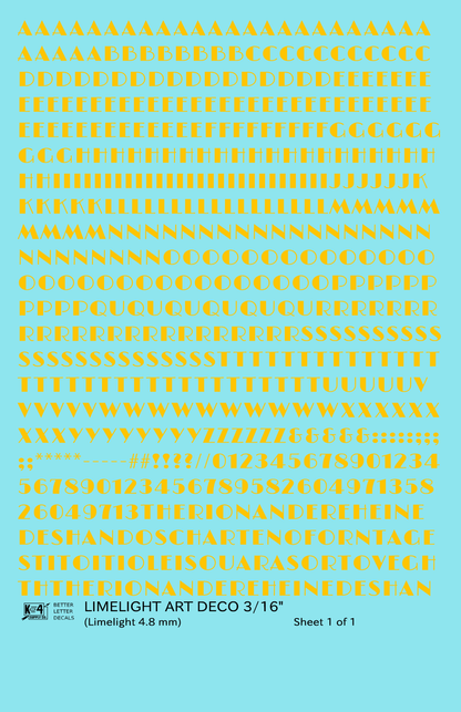 Limelight Art Deco Letter Number Alphabet
