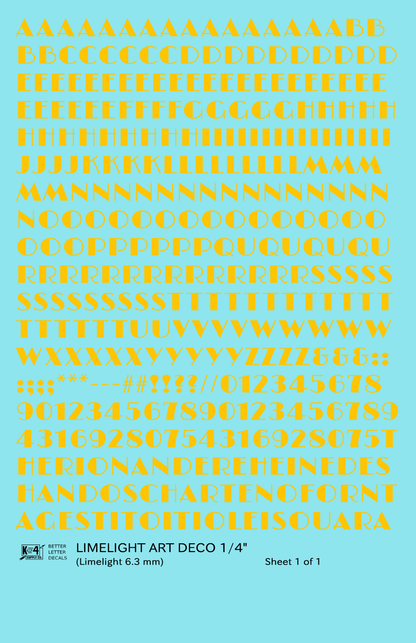 Limelight Art Deco Letter Number Alphabet