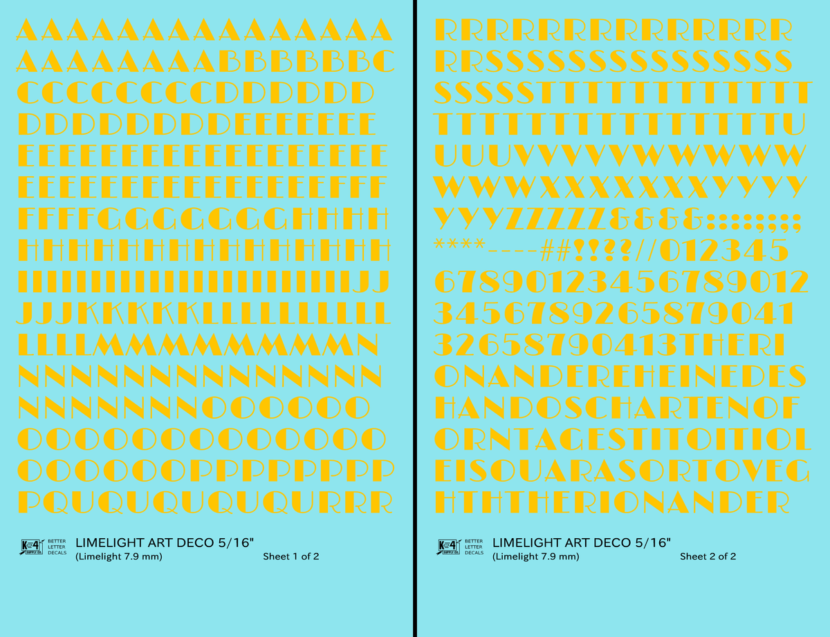 Limelight Art Deco Letter Number Alphabet