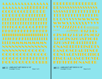 Limelight Art Deco Letter Number Alphabet