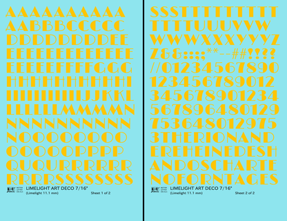 Limelight Art Deco Letter Number Alphabet