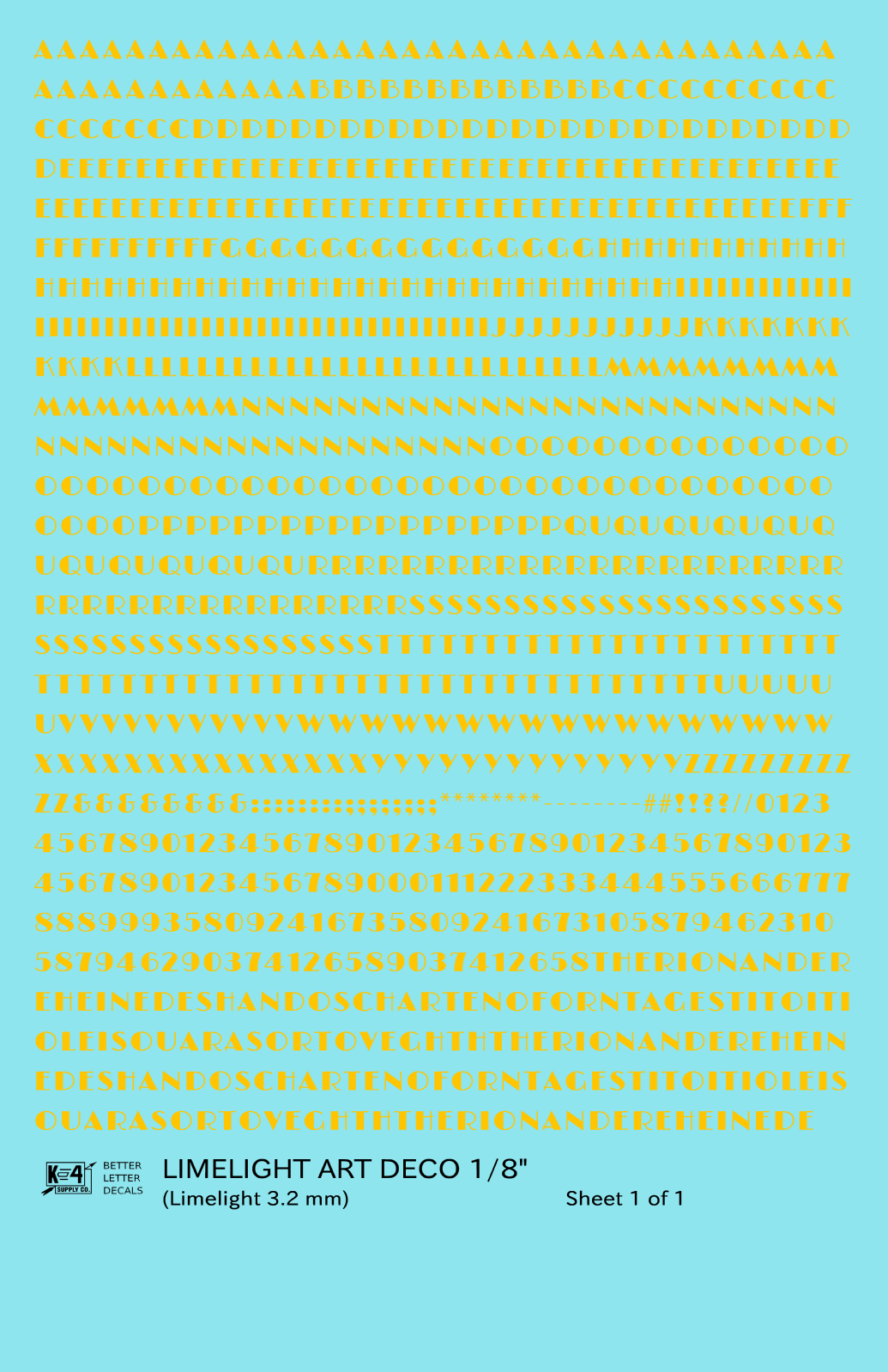 Limelight Art Deco Letter Number Alphabet