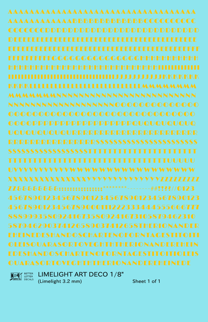 Limelight Art Deco Letter Number Alphabet