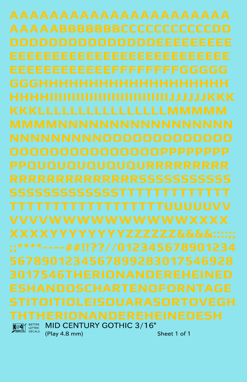 Mid Century Gothic Letter Number Alphabet