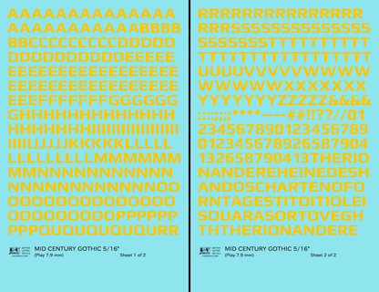 Mid Century Gothic Letter Number Alphabet